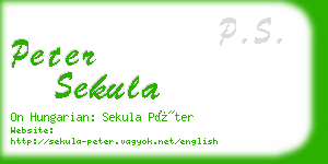 peter sekula business card